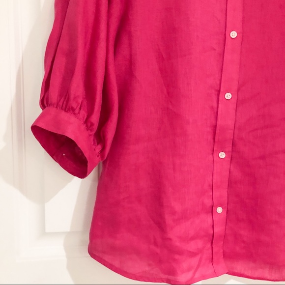Ralph Lauren Pink Linen Button Down Shirt Medium - Picture 3 of 9